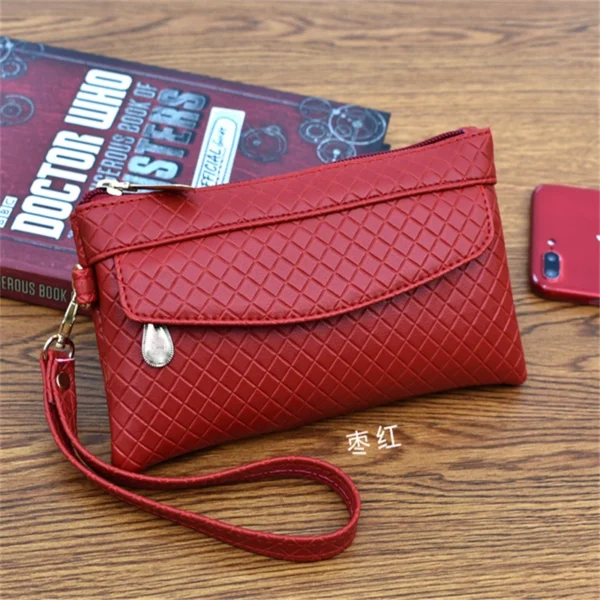 Women Wallet Clutch Plaid Zipper Organizer Purse Long Key Coin Bag Casual Female Wallet Ladies Leather Money Bag - 图片 10