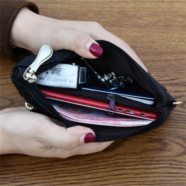 Women Wallet Clutch Plaid Zipper Organizer Purse Long Key Coin Bag Casual Female Wallet Ladies Leather Money Bag - 图片 3
