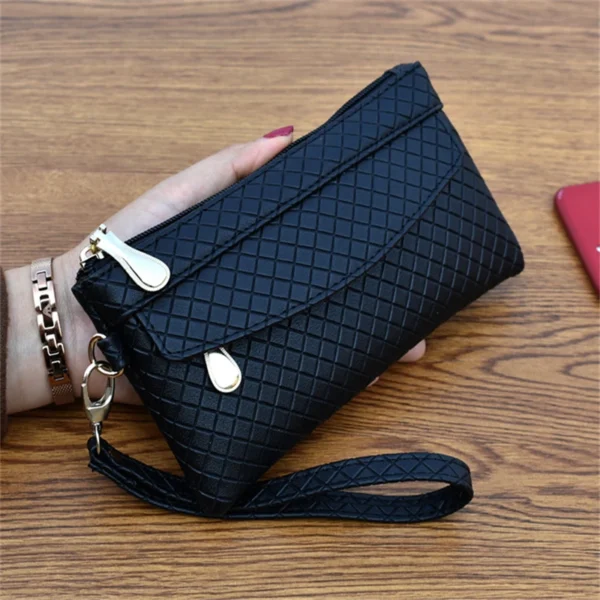 Women Wallet Clutch Plaid Zipper Organizer Purse Long Key Coin Bag Casual Female Wallet Ladies Leather Money Bag - 图片 4