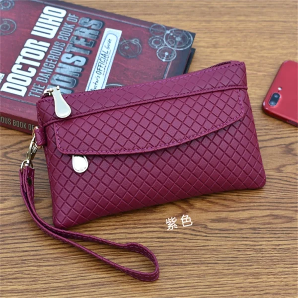 Women Wallet Clutch Plaid Zipper Organizer Purse Long Key Coin Bag Casual Female Wallet Ladies Leather Money Bag - 图片 9