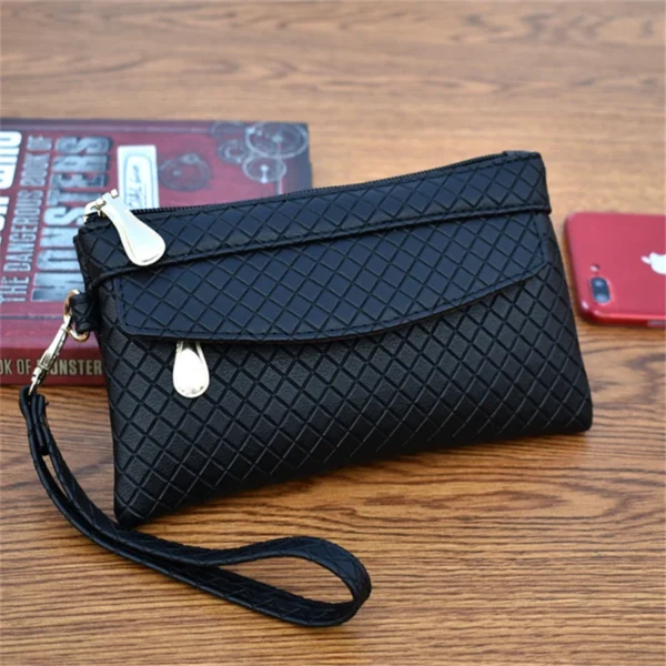 Women Wallet Clutch Plaid Zipper Organizer Purse Long Key Coin Bag Casual Female Wallet Ladies Leather Money Bag - 图片 5