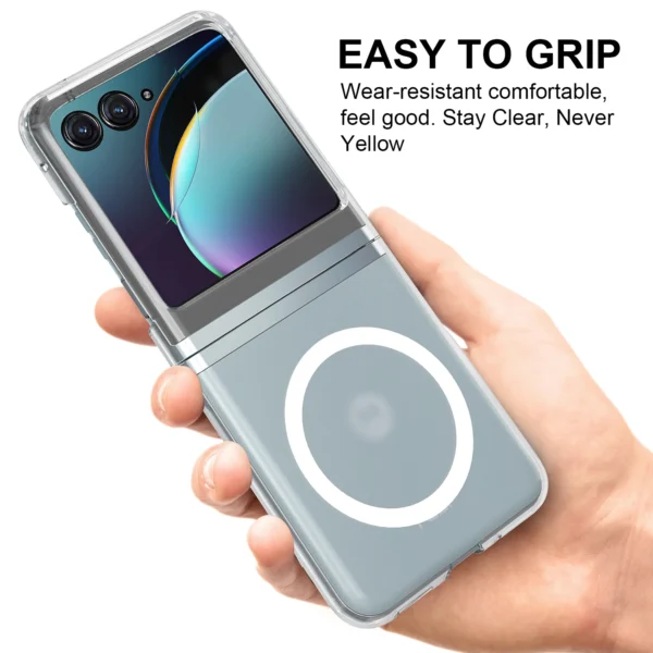 for Motorola Moto Razr 40 Ultra 40 Razr40 Case Magnetic for Magsafe Wireless Charge Cover Clear Hard Shockproof Shell Fundas - 图片 5