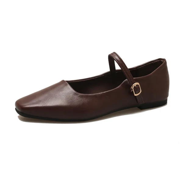 2023 Summer New Brand Women Flats Fashion Square Toe Shallow Mary Jane Shoes Soft Casual Ballet Shoes Slingback Shoes - 图片 8