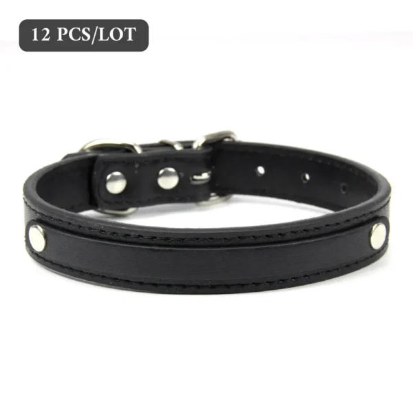 12 PCS Wholesale Plain PU Leather DIY Name ID Dog Collar Custom Letters Charms Puppy Cat Neck Strap Collars for Small Medium Dog - Image 7