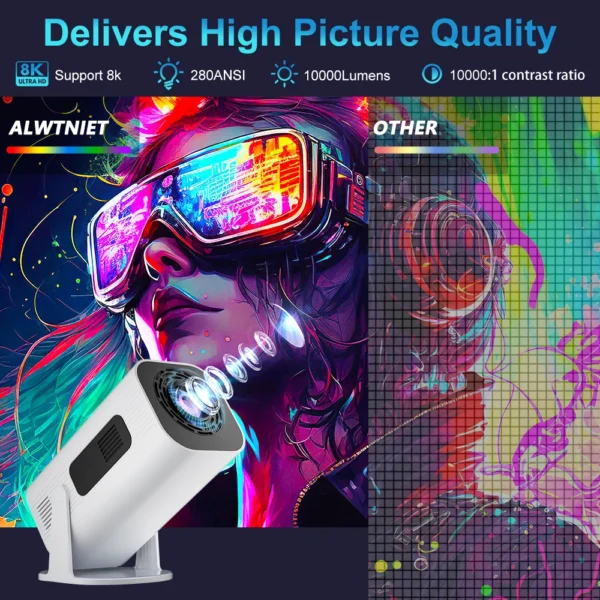 Salange P330 Projector Smart WiFi BT5.0 280ANSI 1080P Sync SAMSUNG Android iphone Screen Home Theater for 4K Video - 图片 2