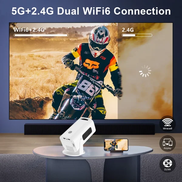 Salange P330 Projector Smart WiFi BT5.0 280ANSI 1080P Sync SAMSUNG Android iphone Screen Home Theater for 4K Video - 图片 3