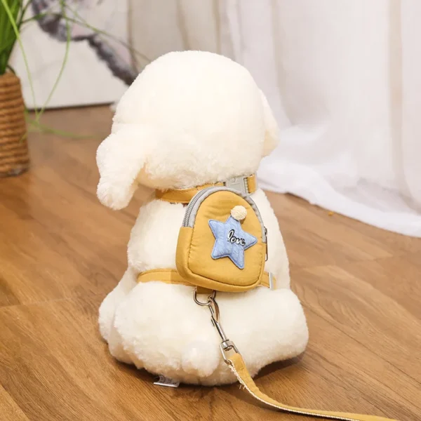 Pet Dog Leash Backpack Chest Strap Teddy Puppy Harness Dogs and Cat Adjustable Chain Rope Collar Outdoor Travel Snacks Bag - 图片 10