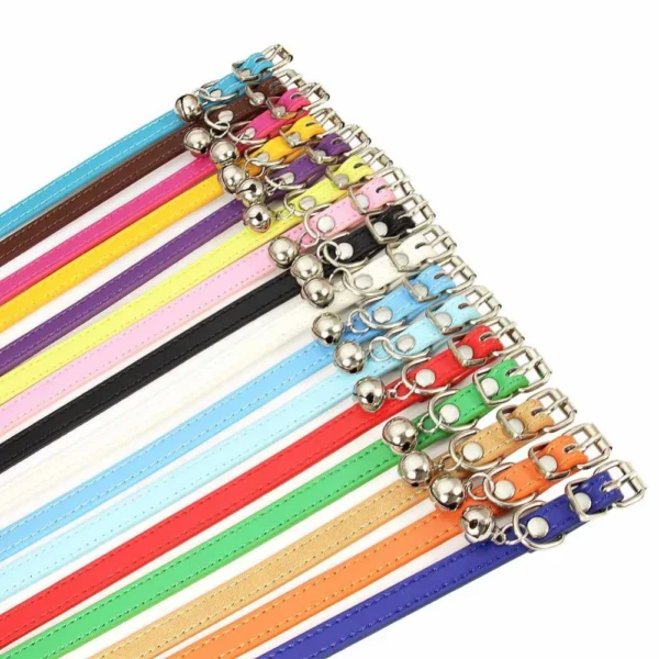 Pu Leather Japanese Bell Cat Collar High Quality Soft Leather Pet Traction Skin Friendly Puppy Collars Outdoor Kitten Supplies - 图片 2