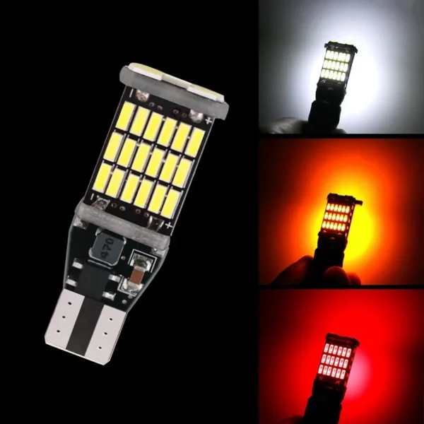 2PCS T15 W16W 921 912 T16 902 LED Bulbs High Power 45pcs 4014SMD Super Bright 1200LM Replace For Car Reversing Light White Red - 图片 3