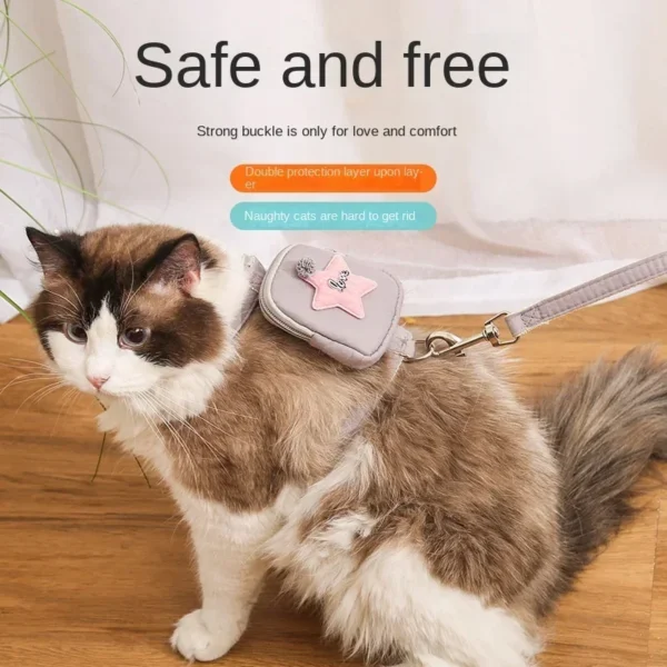 Pet Dog Leash Backpack Chest Strap Teddy Puppy Harness Dogs and Cat Adjustable Chain Rope Collar Outdoor Travel Snacks Bag - 图片 5