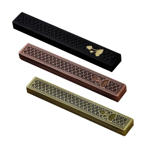 Zinc Alloy Chinese Incense Burner Holder Box 23.3x3.3x1.8cm Incense Rack for Yoga SPA Meditation Accessory Multipurpose Sturdy - 图片 2